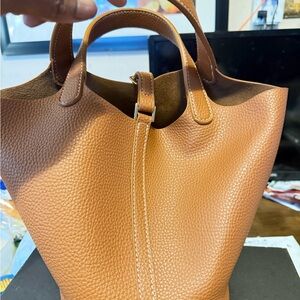 Amazon Tan Faux Leather Satchel